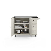 Load image into Gallery viewer, Homestyles Kitchen Cart with Stainless Steel Metal Top Rolling Mobile Kitchen Island with Storage and Towel Rack 54 Inch Width Off White
