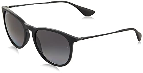 Ray-Ban unisex adult Rb4171 Erika Sunglasses, Black Rubber/Grey Gradient Grey Polarized, 54 mm US