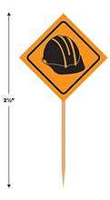 Load image into Gallery viewer, Beistle, 2 1/2-Inch, Orange/Black Construction Sign Food Picks
