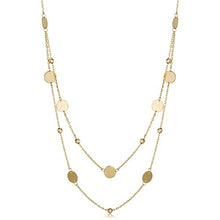 Load image into Gallery viewer, Kooljewelry 14k Rose Gold Round Discs and Beads Layered Necklace
