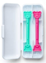 Load image into Gallery viewer, oogiebear - Nose and Ear Gadget. Safe, Easy Nasal Booger and Ear Cleaner for Newborns and Infants. Dual Earwax and Snot Remover. Aspirator Alternative - 2 Pack with case - Raspberry and Seafoam
