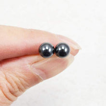 Load image into Gallery viewer, 6mm Hematite Ball Stud Earrings For Men &amp; Women, Hypoallergenic Surgical Steel
