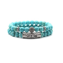 Load image into Gallery viewer, Turquoise Bracelet, Handmade Beaded 8MM Healing Crystal Beads,Adjustable Stretch Bracelet,Protection Bracelet,Turquoise Jewelry Bring Good Luck, Prosperity and Happiness, Men's and Women's Gifts
