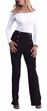 Load image into Gallery viewer, LKOUS Women's Stretchy High Waisted Wide Leg Button-Down Pants, Black, XLarge
