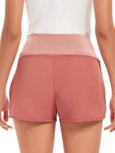 Glampunch Maternity Shorts Over Belly Active Quick-Dry Yoga Shorts Pregnancy Workout Running Short Pants Pink