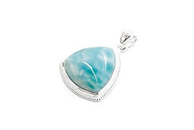 Load image into Gallery viewer, AZIEL Larimar Gemstones with 925 Sterling Silver Pendant Hand Made for Women
