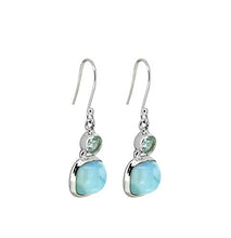 Load image into Gallery viewer, YoTreasure 1.50&quot;Larimar Blue Topaz 925 Sterling Silver Dangle Earrings

