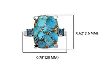 Load image into Gallery viewer, YoTreasure 11.18 Ct. Turquoise &amp; London Blue Topaz Solid 925 Sterling Silver Ring Jewelry
