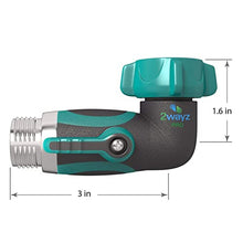 Load image into Gallery viewer, 2WAYZ Garden Hose Splitter Y + 90 Degrees Garden Hose elbow with shut off valve
