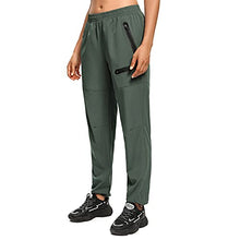 Load image into Gallery viewer, GeeGo Womens Hiking Pants Lightweight Quick Dry Outdoor Travel Cargo Pants Seamless Zipper Pockets Water Resistant UPF 50+ Army Green Medium
