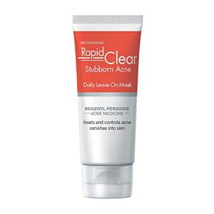 Neutrogena Rapid Clear Stubborn Acne Daily Leave-on Face Mask with Benzoyl Peroxide Acne Medicine to Clear Breakouts, 2 oz (Pack of 3)