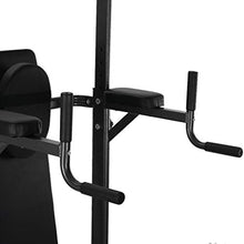 Load image into Gallery viewer, KINGC Heavy Multi-Functional Fitness Rack Adjustable Power Tower Push Up/Pull Up/Chin Up Bar Sit Up Bench Dip Stands Home Gym Full Body Exercise Fitness Equipment Workout Machine 330 Lbs Black

