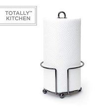 Load image into Gallery viewer, Totally Kitchen Paper Towel Holder | Simple Tear Standing Paper Towel Dispenser | Heavy Duty Metal Construction | Fits Rolls | Gun Metal

