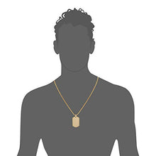 Load image into Gallery viewer, Geoffrey Beene Men's Stainless Steel Engraveable Dog Tag Pendant Necklace with Cubic Zirconia Stone (Gold)
