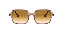 Load image into Gallery viewer, Ray-Ban Women&#39;s RB1973 Square II Sunglasses, Transparent Light Brown/Gradient Brown, 53 mm
