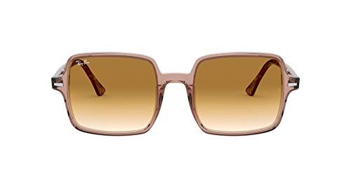 Ray-Ban Women's RB1973 Square II Sunglasses, Transparent Light Brown/Gradient Brown, 53 mm