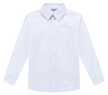 Load image into Gallery viewer, Bienzoe Boy's School Uniform Long Sleeve Oxford Shirt 2Pcs Pack White 12
