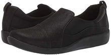 Load image into Gallery viewer, Clarks Women&#39;s CloudSteppers Sillian Paz Slip-On Loafer, Black Synthetic Nubuck, 8 M US
