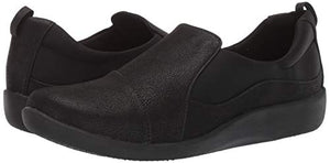 Clarks Women's CloudSteppers Sillian Paz Slip-On Loafer, Black Synthetic Nubuck, 8 M US