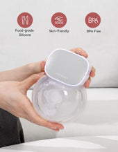 Load image into Gallery viewer, Momcozy Breastmilk Storing Bags with Temp-Sensing 120pcs &amp; Double Wearable Breast Pump, 24mm Grey
