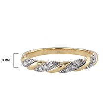 Load image into Gallery viewer, Brilliant Expressions 10K Yellow Gold 0.06 Cttw Conflict Free Diamond-Accented Twist Wedding or Anniversary Band (I-J Color, I2-I3 Clarity), Size 7
