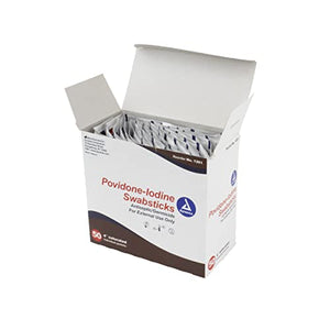 Povidone Iodine-Style: Single Swabsticks - UOM = Pack of 50