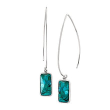 Load image into Gallery viewer, Silpada &#39;Oasis&#39; Compressed Turquoise Wire Drop Earrings in Sterling Silver
