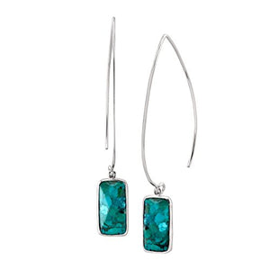 Silpada 'Oasis' Compressed Turquoise Wire Drop Earrings in Sterling Silver