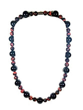 Load image into Gallery viewer, Auras by Osiris - Onyx And Red Tiger Eye Beaded Necklace For Men - World Class Durability &amp; Magnetic Clasp - Good Luck - Confidence - Handmade in USA (Onyx &amp; Red Tiger Eye)
