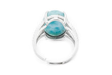 Load image into Gallery viewer, Larimar Gemstones with 925 Sterling Silver Ring Jewelry for Women
