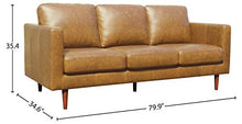 Load image into Gallery viewer, Amazon Brand – Rivet Revolve Modern Leather Sofa Couch, 80"W, Caramel
