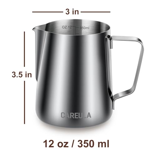Load image into Gallery viewer, Milk Frothing Pitcher 12oz, Milk Frother Cup Steaming Pitcher Steamer Milk Jug Cup for Latte Art, Coffee Machine Espresso Accessories Barista Tools