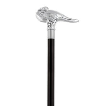 Load image into Gallery viewer, Sterling Silver Swan Walking Stick w/Black Beechwood Shaft | Agatha Christie's Poirot Cane
