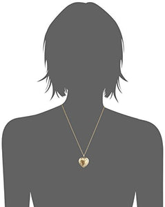 14k Yellow Gold-Filled Engraved Four-Picture Heart Locket Necklace, 20"