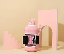 Load image into Gallery viewer, H2O Capsule 2.2L Half Gallon Water Bottle with Storage Sleeve and Covered Straw Lid – BPA Free Large Reusable Drink Container with Handle - Big Sports Jug, 2.2 Liter (74 Ounce) Rose Quartz
