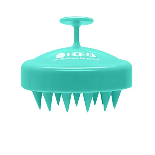 Hair Shampoo Brush, Heeta Scalp Care Brush with Soft Silicone Head Massager for Women, Men, Pets (Green)
