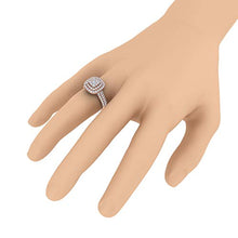 Load image into Gallery viewer, 1 Carat Cushion Cut Halo Prong Set Diamond Engagement Ring in 10K Rose Gold - IGI Cert (Ring Size 7)
