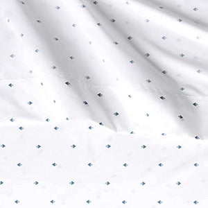 AmazonBasics Soft Microfiber Sheet Set with Elastic Pockets - Full, Tide Pool Diamond
