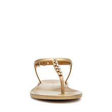 Load image into Gallery viewer, Katy Perry Women's The Geli-T Strap Flat Sandal, Pearl/New Gold, 8
