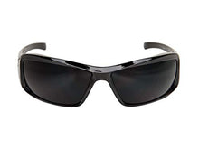 Load image into Gallery viewer, Edge XB116-S Brazeau Wrap-Around Safety Glasses, Anti-Scratch, Non-Slip, UV 400, Military Grade, ANSI/ISEA &amp; MCEPS Compliant, 5.04" Wide, Black &amp; Gray Winged Skull Frame/Smoke Lens
