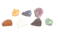 Load image into Gallery viewer, Zentron Crystal Collection Seven Stones Gemstone Chakra Set with Velvet Pouch Amethyst Carnelian Citrine Sodalite Green Aventurine Hematite Clear Quartz (Rough)

