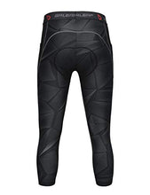 Load image into Gallery viewer, BALEAF Men's Bike Pants 4D Padded Cycling Tights 3/4 Capris Bicycle MTB Riding Leggings Pocket UPF50+, Grey Line L
