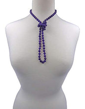 Load image into Gallery viewer, 36 Inch 8MM Polished Genuine Amethyst Stone Endless Infinity Long Beaded Strand Necklace.
