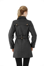 Load image into Gallery viewer, Wantdo Women's Long Pea Coat Mid Length Overcoat Warm Winter Outwear Dark Grey S
