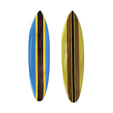 Load image into Gallery viewer, Set of 2 Wooden Striped Surfboard Wall Hangings 39 Inches Long
