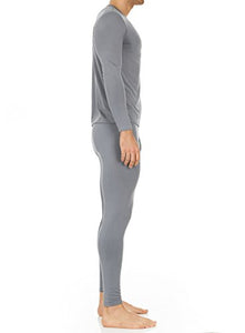 Thermajohn Men's Ultra Soft Thermal Underwear Long Johns Set with Fleece Lined (Small, Grey)