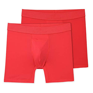 Terramar Men's Silkskins 6" Boxer Briefs, Red, 2 Pack, X-Large