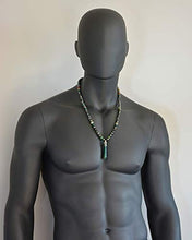 Load image into Gallery viewer, Beaded Necklace for Men Natural Stone Handmade Jewelry for Man Indian Agate Labradorite Hematite 26 inches long
