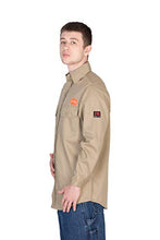 Load image into Gallery viewer, TICOMELA FR Shirts for Men Flame Resistant Shirt NFPA2112 7oz Khaki Men's Welding Shirt
