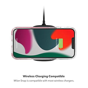 ZAGG Gear4 Milan Snap Case - MagSafe Compatible Clear Case with Beautiful Detailing - for Apple iPhone 13 Pro Max - Rose,702008222